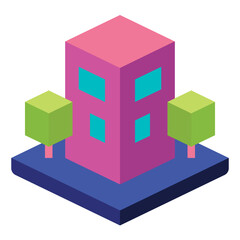 Obraz premium Building flat icon