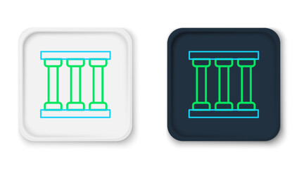 Line Prison window icon isolated on white background. Colorful outline concept. Vector