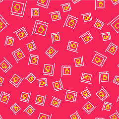 Line Street signboard coffee icon isolated seamless pattern on red background. Vector