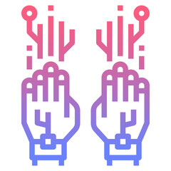 Glove line gradient icon