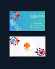 Business card design and professional visiting card template blue color