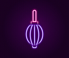 Glowing neon line Dust blower icon isolated on black background. Air duster. Lens cleaner. Camera sensor cleaning. Colorful outline concept. Vector