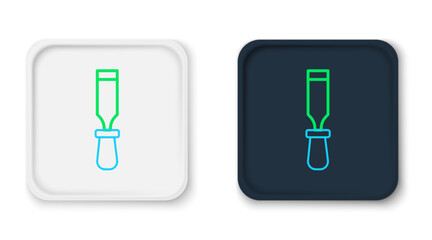 Line Chisel tool for wood icon isolated on white background. Colorful outline concept. Vector