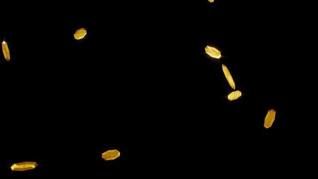Falling yellow gem stone topaz overlay background