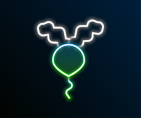 Glowing neon line Radish icon isolated on black background. Colorful outline concept. Vector