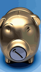 Pink piggy bank with falling coins. The concept of saving money or opening a bank deposit. Investing in the future. Isolated vector illustration of a piggy bank in a flat style.