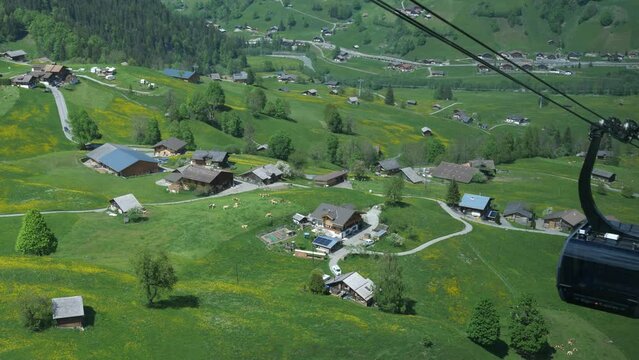 View from a cable car (Eiger Express, Grindelwald, Switzerland)