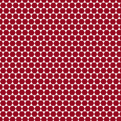 Colorful red repeat pattern with abstract minimalist geometric pattern and background.