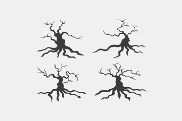 Illustration vector graphic of mystical or horror tree set collection