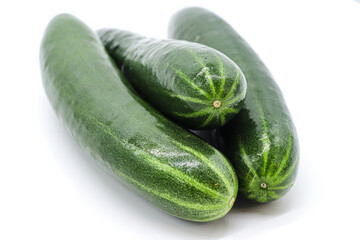 isolated cucumber on white background