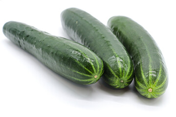 isolated cucumber on white background