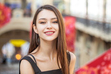 Close up portrait of a young beautiful woman