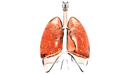 Human Respiratory System Lungs with Diaphragm Anatomy