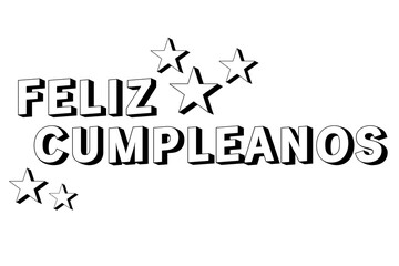 Birthday lettering outline. Vector