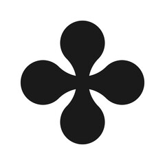 Metaball Cross Shape Emblem Silhouette Icon