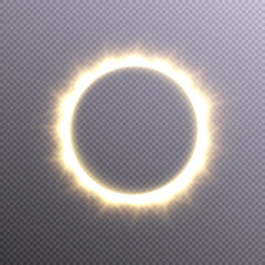 Energy ball. Magical portal of the yellow plasma. Frame for vector illustrations.