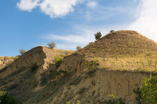 Sand hill slope. Landscapes of Moldova. Sand hills are located near the Prut River in the Cahul region, Moldova