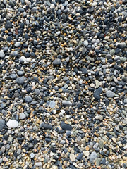 Beautiful round pebbles on the beach
