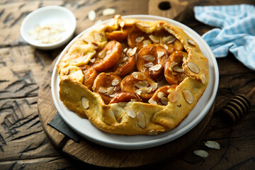 Traditional homemade apricot galette