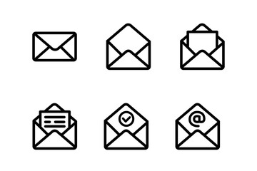 Envelope icon or logo isolated sign symbol vector illustration - Collection of high quality black style vector icons