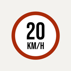 road signs in traffic 20 km