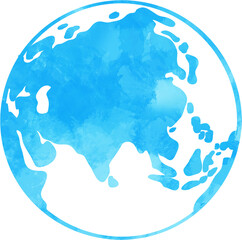 globe world map watercolor painting.