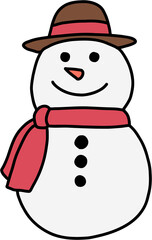 doodle freehand sketch drawing of a snowman. christmas festival concept.