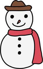 doodle freehand sketch drawing of a snowman. christmas festival concept.