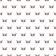 Fototapeta na wymiar Cute seamless pattern for children with funny panda. Smile characters.
