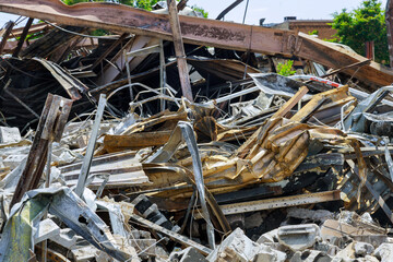 A house building in Ukraine were destroyed and burned during the war