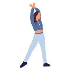 woman dancing on white background, isolated vector
