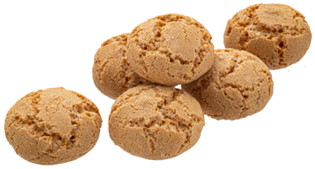 Traditional Italian amaretti, heap of almond cookies isolated