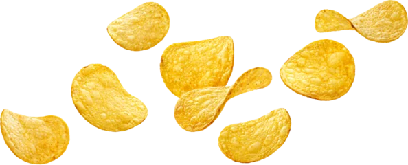 Fotobehang Natural potato chips isolated  © xamtiw