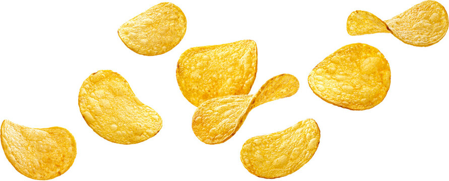 Natural potato chips isolated 