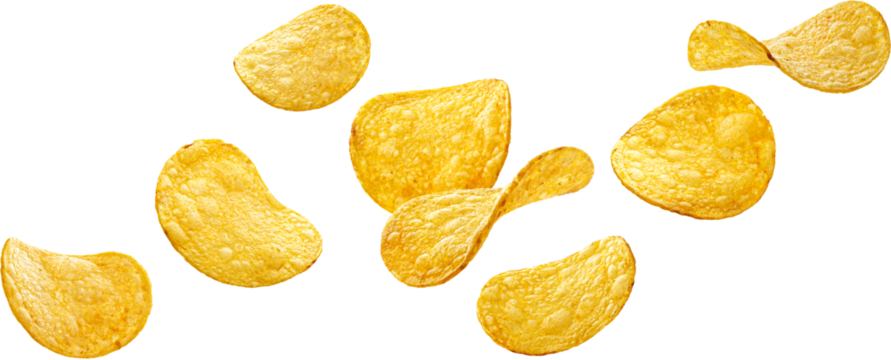 Natural potato chips isolated 