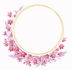Pink flower frame