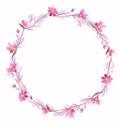 Fototapeta na wymiar Pink flower wreath
