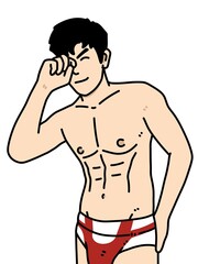 Fototapeta premium cute man cartoon on white background