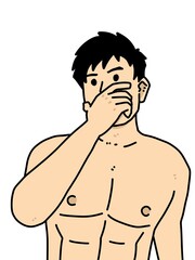 Fototapeta premium cute man cartoon on white background