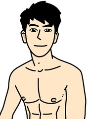 Fototapeta premium cute man cartoon on white background