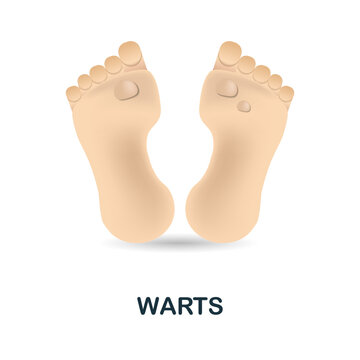 Warts icon. 3d illustration from deseases collection. Creative Warts 3d icon for web design, templates, infographics and more