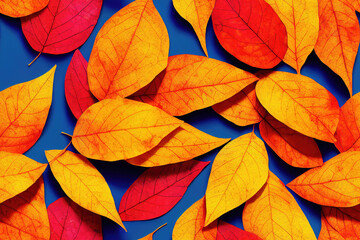 Autumn and fall leaves as seamless pattern texture wallpaper