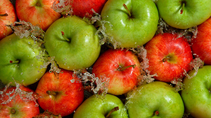 Splashing Fresh Apples, Top Shot.