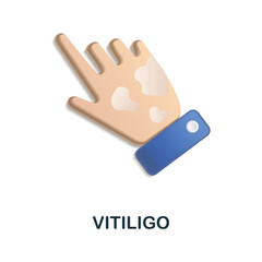 Vitiligo icon. 3d illustration from deseases collection. Creative Vitiligo 3d icon for web design, templates, infographics and more