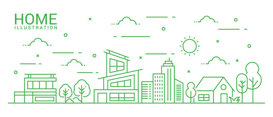 Home line illustration design