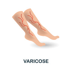 Varicose icon. 3d illustration from deseases collection. Creative Varicose 3d icon for web design, templates, infographics and more