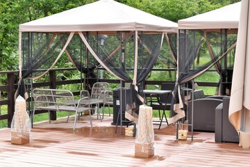 ホテルのベランダ、グランピング風