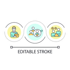Recruiting mentees loop concept icon. Mentoring program recruitment abstract idea thin line illustration. Attract professional mentors. Isolated outline drawing. Editable stroke. Arial font used
