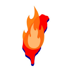 Taiwan on fire. Military conflict and warfare in South China Sea and Taipei. Aggression and political problem concept in Asia.