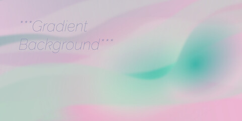 Fondo banner degradado con desenfoque en colores  verdes y rosas formando ondas. Fondo retro abstracto elegante. Vector gradiente fluido